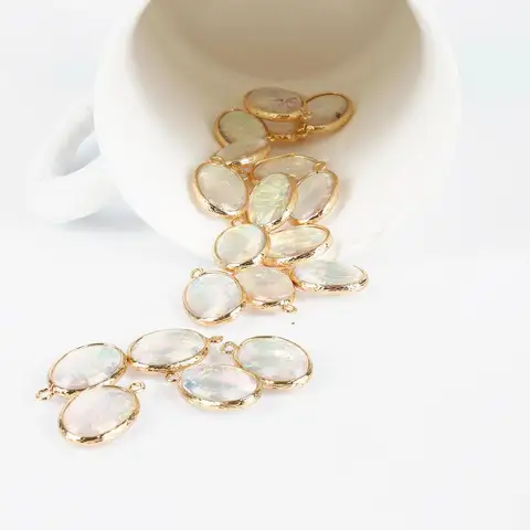 Кулоны Celadon, 2 шт., овальные, из смолы, медное покрытие