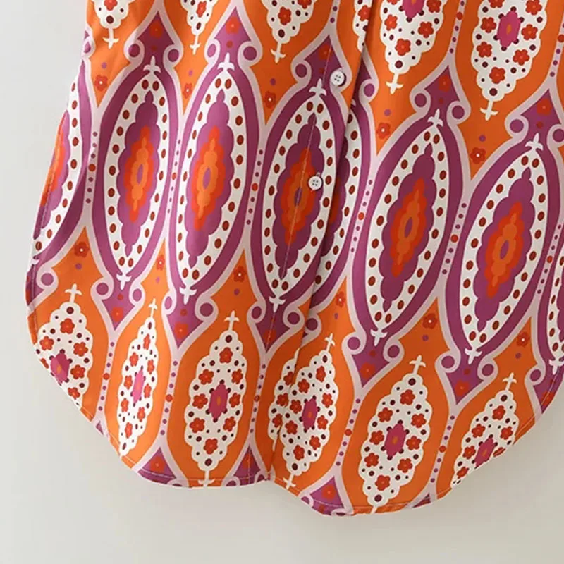 

Za 2021 Women Fashion Striped printing Midi Shirt Dress Vintage Long Sleeve Button-up Female Dresses Vestidos Mujer