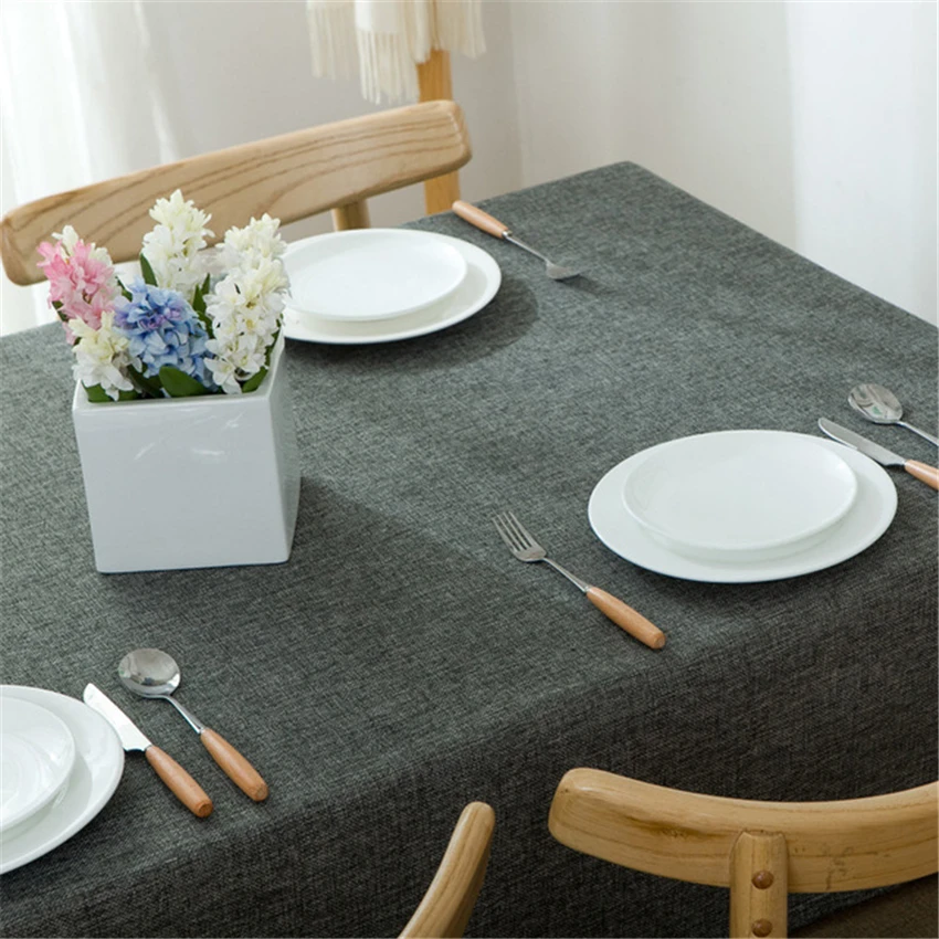 Японская скатерть из хлопка и конопли с толстым прямоугольным покрытием для