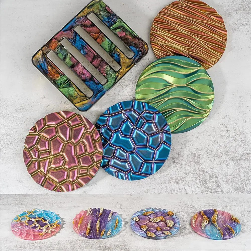 

Прозрачная эпоксидная форма «сделай сам», волнистая, алмазная Нижняя подставка, Круглая Коробка для хранения, форма для подноса, силиконова...