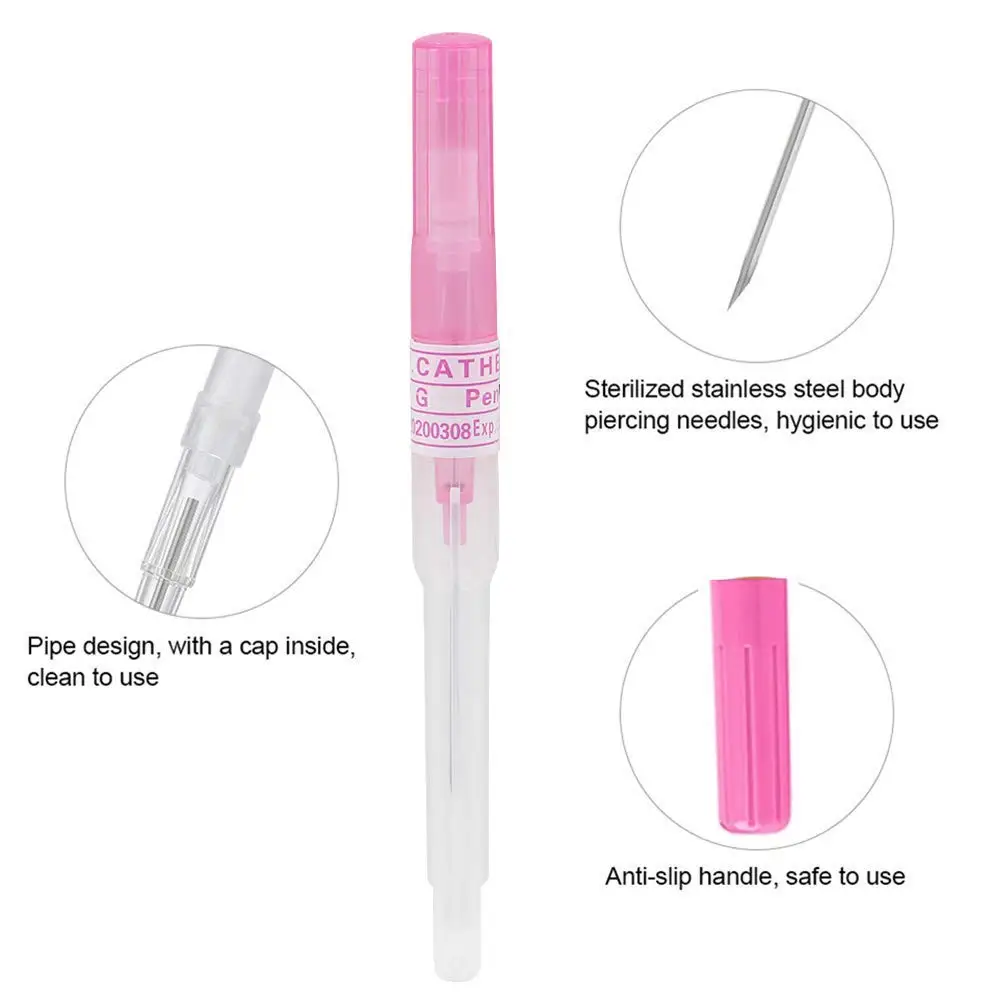 Катетер для пирсинга 50 шт в наборе Ухо Нос пункционная игла Характеристическая