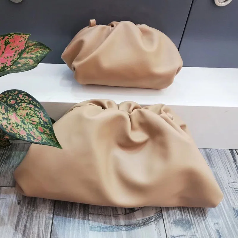 Apricot Женская сумочка 37 см/22 см, вечерние сумочки-конверты, большие женские сумочки с рюшами, кожаная сумочка, женская сумка зеленого цвета - Цвет: Apricot