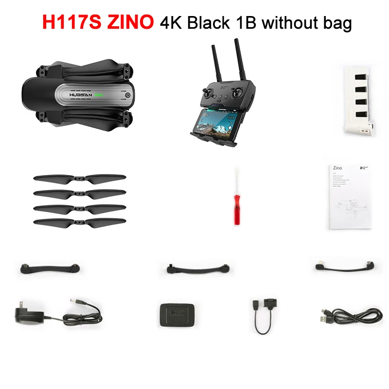 Hubsan H117S Zino gps 5,8 Г 1 км Складная рукоятка с видом от первого лица в формате 4 K UHD, Камера 3-осевому гидростабилизатору RC Дрон Квадрокоптер RTF высокое Скорость - Цвет: 4K 1B Black no bag