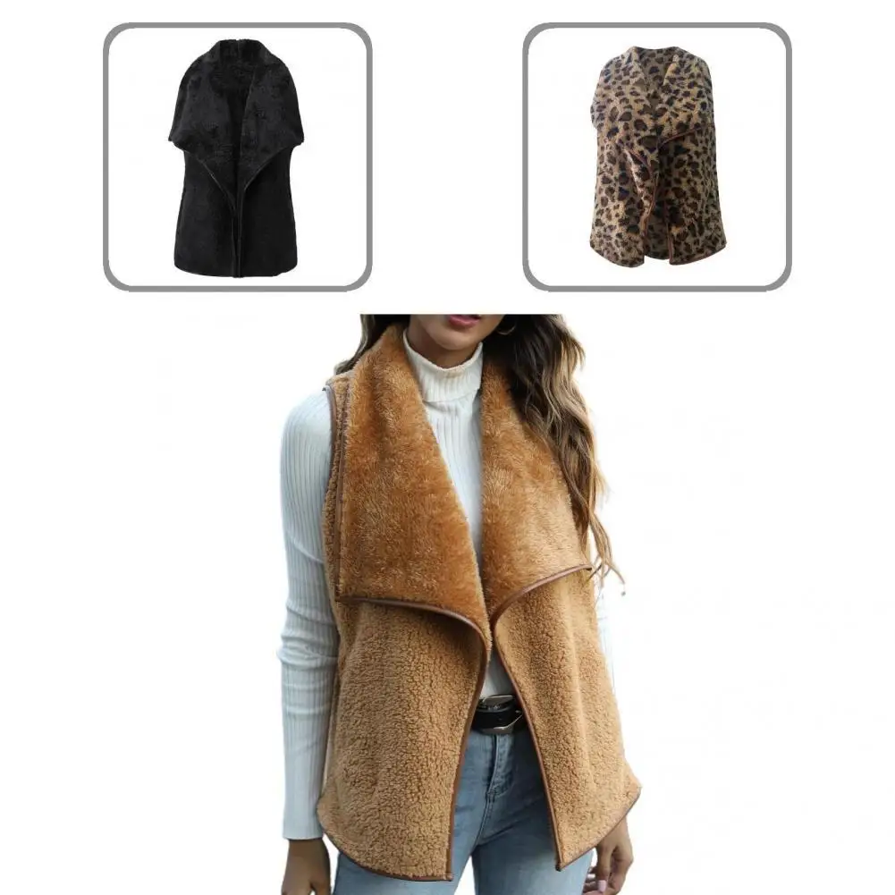 

Lapel Stylish Thermal Women Waistcoat Casual Women Waistcoat Wear Resistant for Dating