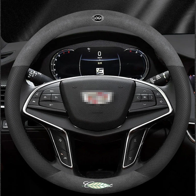 

Для Cadillac 3D логотип лазерной печати бычья кожа Чехол рулевого колеса автомобиля Fit Escalade SRX XTS CTS EXT XT5 CT4 CT5 XT4 CT6 XT6