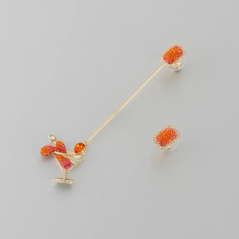 

2020 New Fashion Charm Sterling Silver Original 1:1 Copy, Asymmetric Design Sweet Juice Stud Earrings Women Luxury Jewelry Gifts