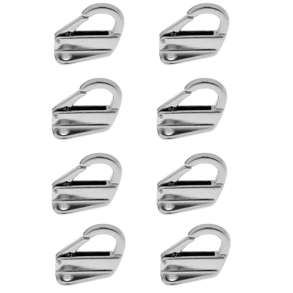

8pcs Marine 316Stainless Steel Snap Type 9mm Hook For Boat Yacht