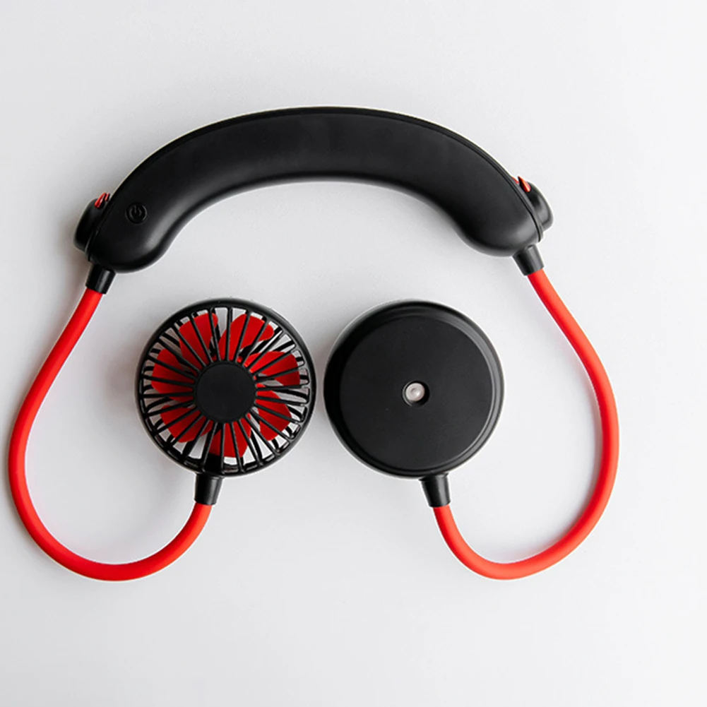 

Summer Mini Hanging Neck Fan Portable USB Charging Outdoor Air Cooling Fan Adjustable Neck Dual Fan for Home Office