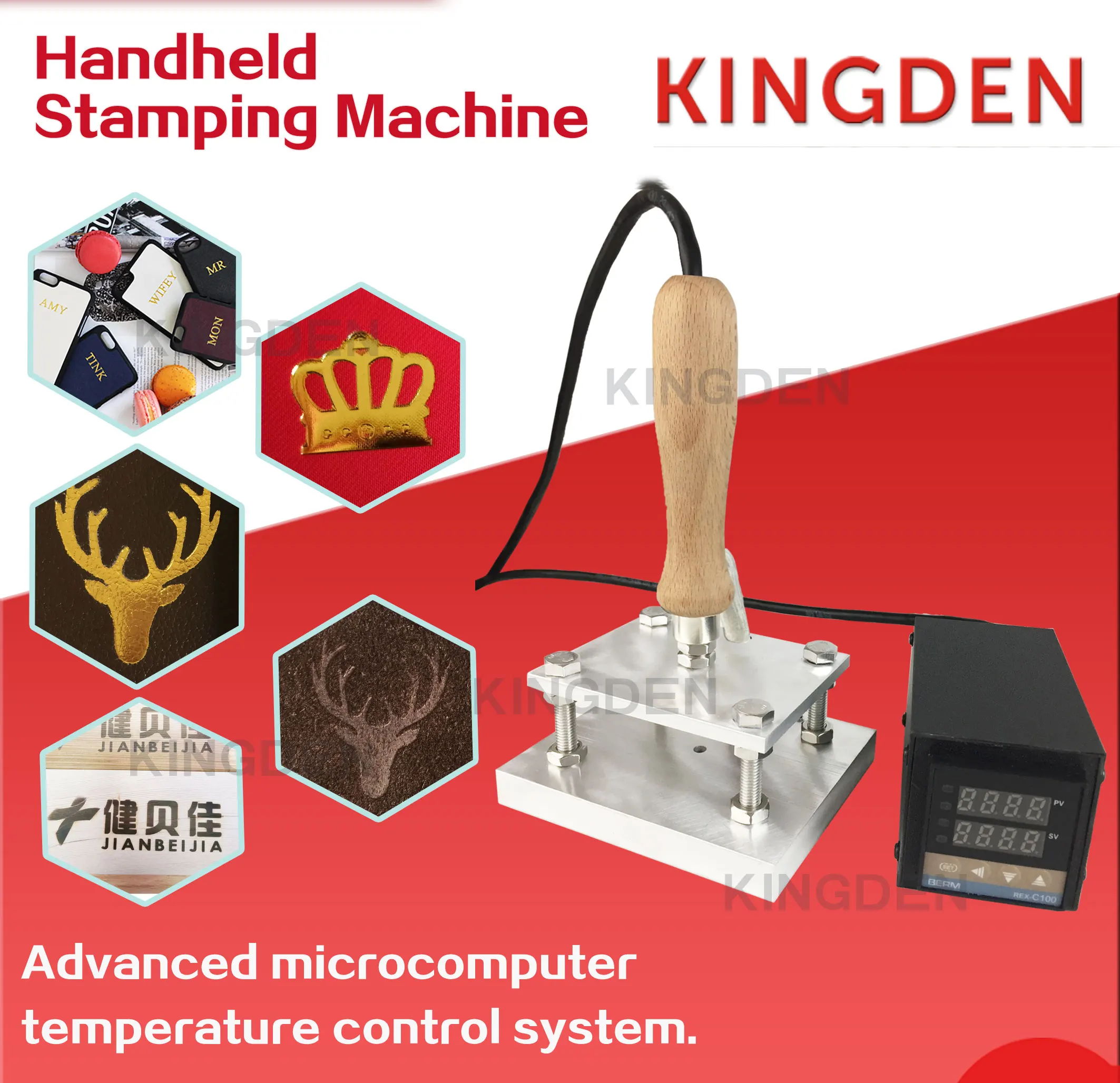 KINGDEN 500w ручная штамповочная машина кожи принтер биговки для горячего тиснения