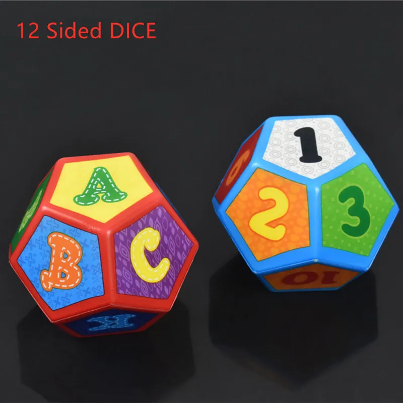 Big PU Dice 1pcs/Soft and Elastic Toys Color Solid 12 Sides Number Style Stereoscopic Cognitive Amusing Props | Спорт и развлечения