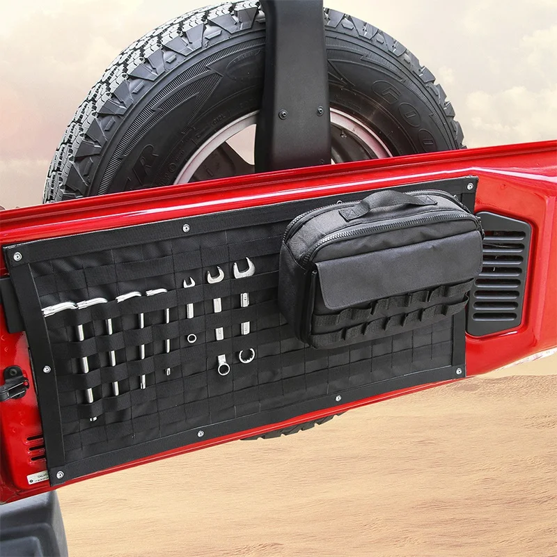 Купить Автомобильные аксессуары, сумки для хранения на заднюю дверь, набор инструментов, органайзер, коврик для кемпинга для Jeep Wrangler Jk Jl 2007-2018 + сумк...