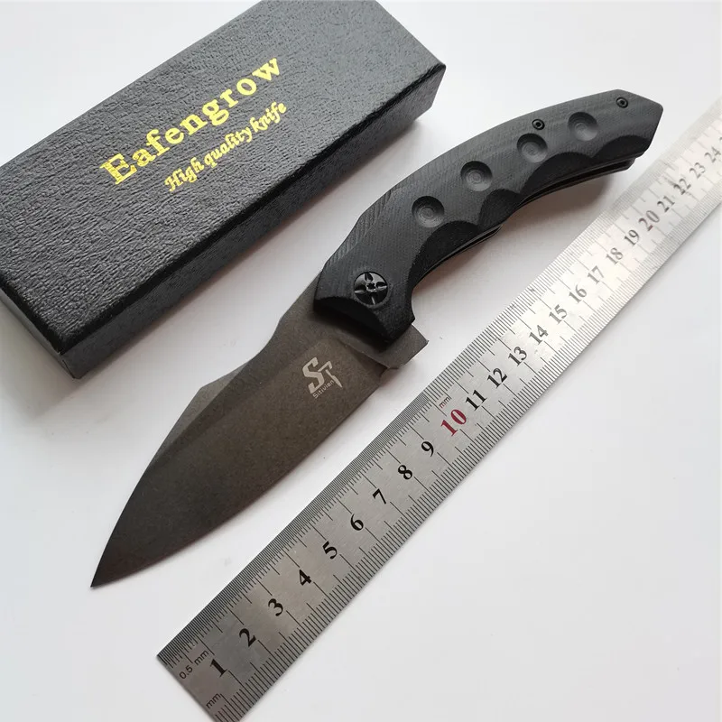 

Eafengrow Sitivien ST115 Folding Real D2 Blade G10 Pocket Survival Hunting Tactical Outdoor Camping Kitchen New Rescue EDC Knife