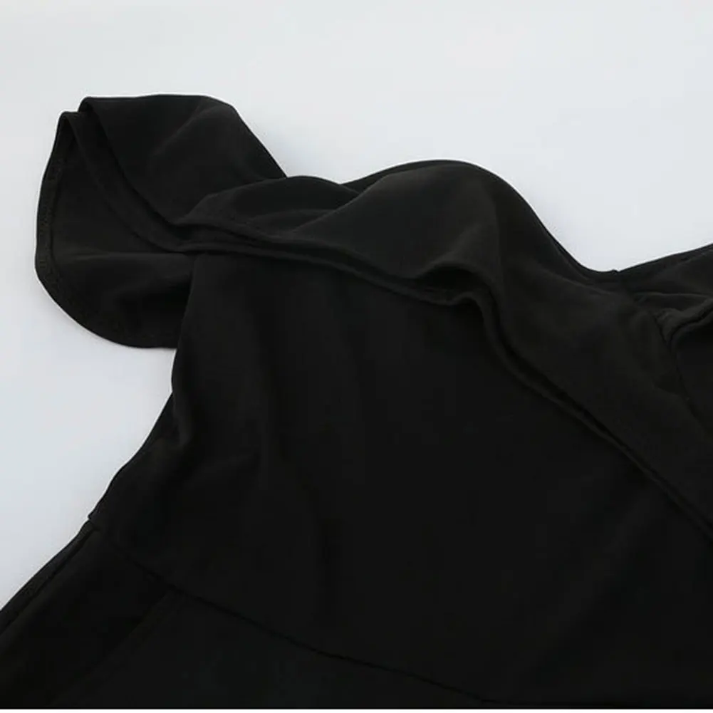 Новый женский комбинезон с открытой спиной сплошной цвет трапециевидный