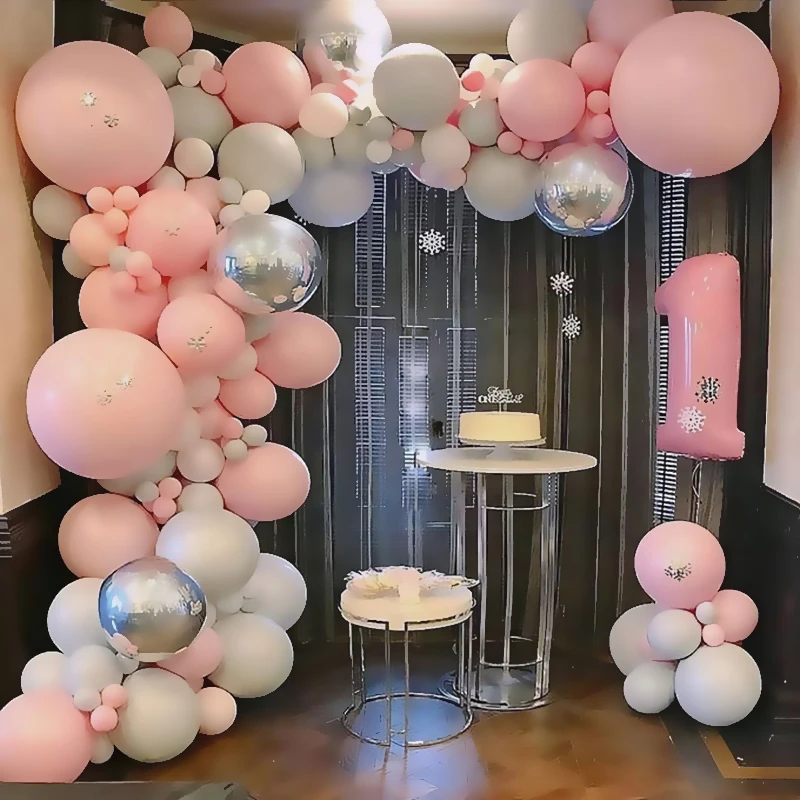 

5/10/12/18inch 1st Birthday Party Pink Latex Balloons Baby Shower Globos Wedding Decoration Arch Shape Inflatable Helium Ballon
