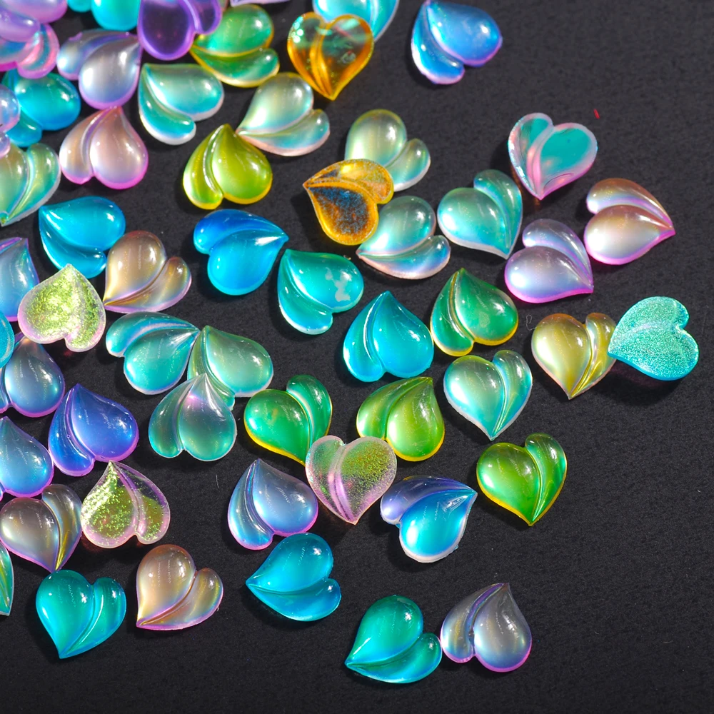 

Mixed Color Matte Texture Peach Heart Nail Art Accessories Resin Charm Love Heart 3D Fashion Fingernail DIY Decoration