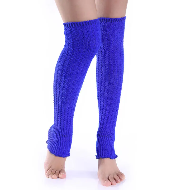 

Newly 1pair Fashion Leg Warmers Woman Long Stockings Popular Hemp Flowers Knitting Step Foot Winter Warm Stocking CLA88
