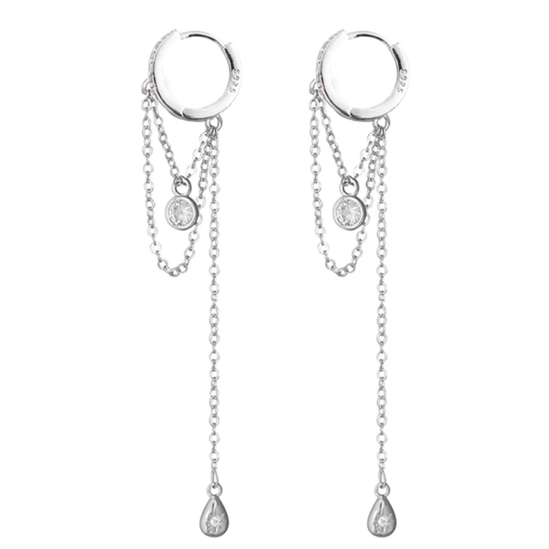 Геометрическая круглая Длинная кисточка цепочка серьги кольца для женщин