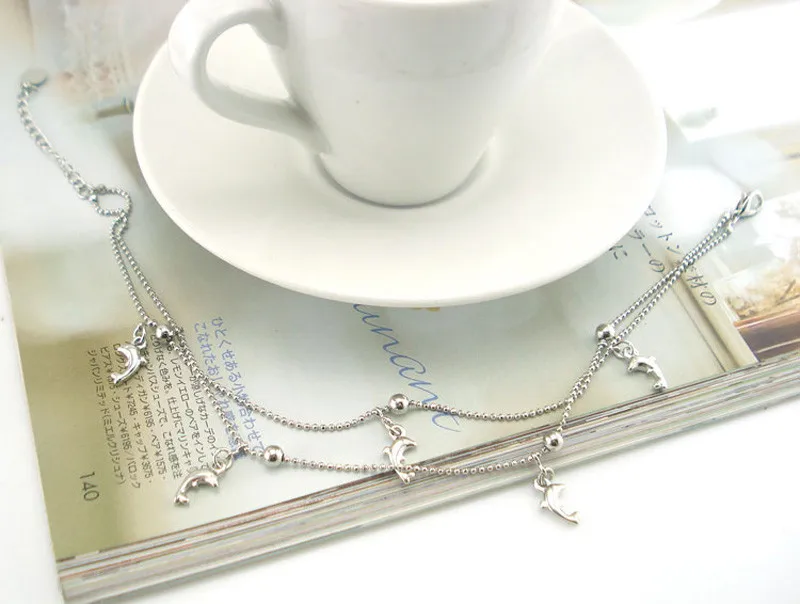 Богемные бусы браслет на лодыжке для женщин цепочка ног дельфин ножной винтажные