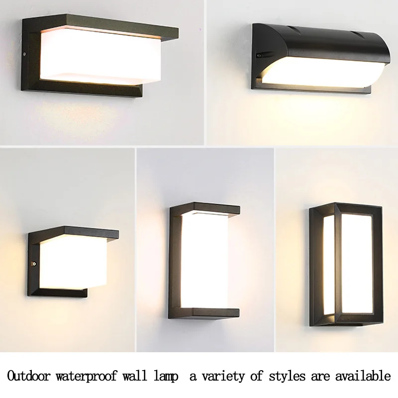 

Уличный настенный светильник светодиодный Водонепроницаемый современные минималистские лампы балкон лампа черного цвета для Гостиная