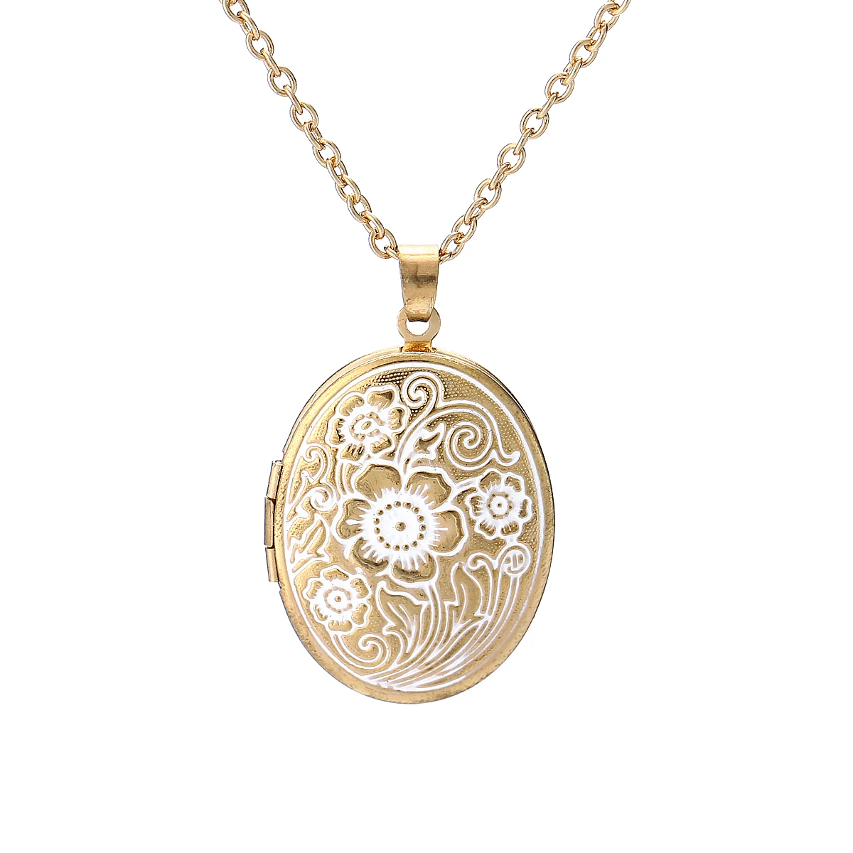 Carved Designs Heart Photo Frame Pendant Necklace Oval Floating Locket Women Men Fashion Memorial Jewelry | Украшения и