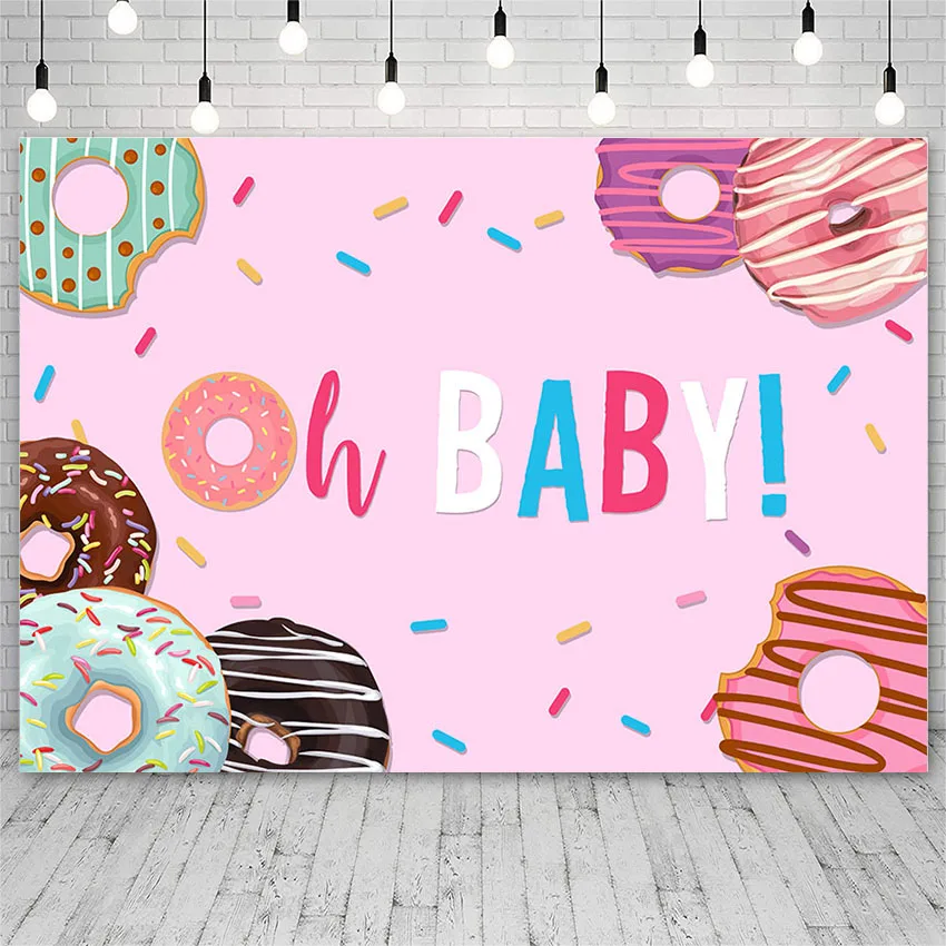 Avezano фонов День рождения Baby Shower пончик десертный Декор розовый заказной баннеры