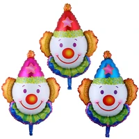 50Pcs Multi Size Clown Head Foil Balloons Helium Globos Halloween Christmas Decorations For Home Birthday Party Decors Kid Toys