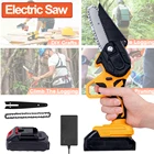 Портативная электрическая пила 1200 Вт, мини-пила для обрезки, беспроводная бензопила 2 Ач, литиевая батарея, перезаряжаемый деревообрабатывающий инструмент, садовый инструмент