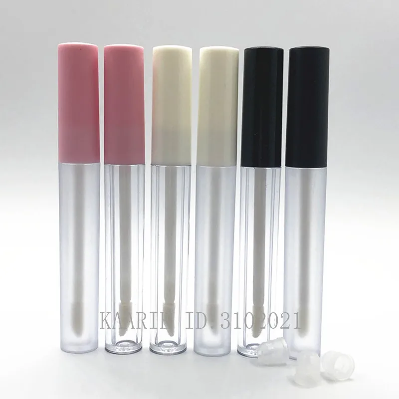 

10/30/50pcs 2.5ml Plastic Frosted Lip Gloss Tube Empty Lip Balm Container With White/Pink Lid,Round Lipgloss Refillable Bottles