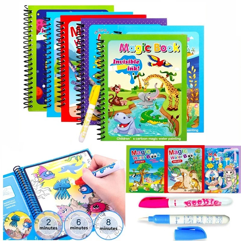 

1pcs Magical Book Water Drawing Montessori Toys Reusable Coloring Book Magic Water Drawing Book Sensory Early Education Toys