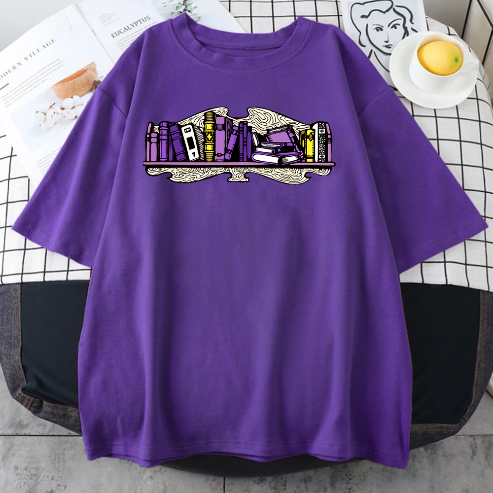 

Nonbinary Pride Fancy Wooden Bookshelf Art Print Woman T Shirt Kawaii Big Size Top Summer Soft T-shirt Fashion Fit Women T-shirt