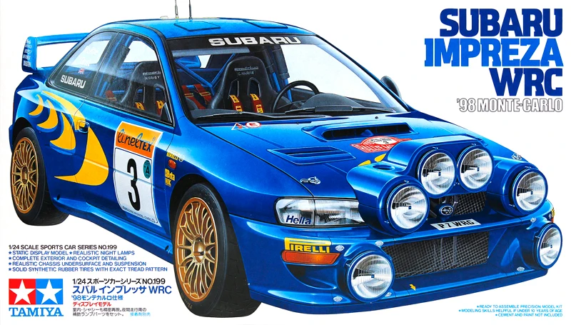 

1/24 Scale Assembly Car Model Impreza WRC 98 Monte Carlo Car Model DIY Tamiya 24199