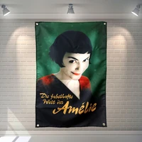 amelie vintage movie poster wall hanging cloth high quality retro nostalgic decorative banners flag canvas painting wall sticker