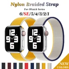 Ремешок нейлоновый для Apple Watch Band 38 мм 42 мм, спортивный плетеный браслет 40 мм 44 мм для iWatch Series 6 SE 5 4 3 2 1, сменный Браслет