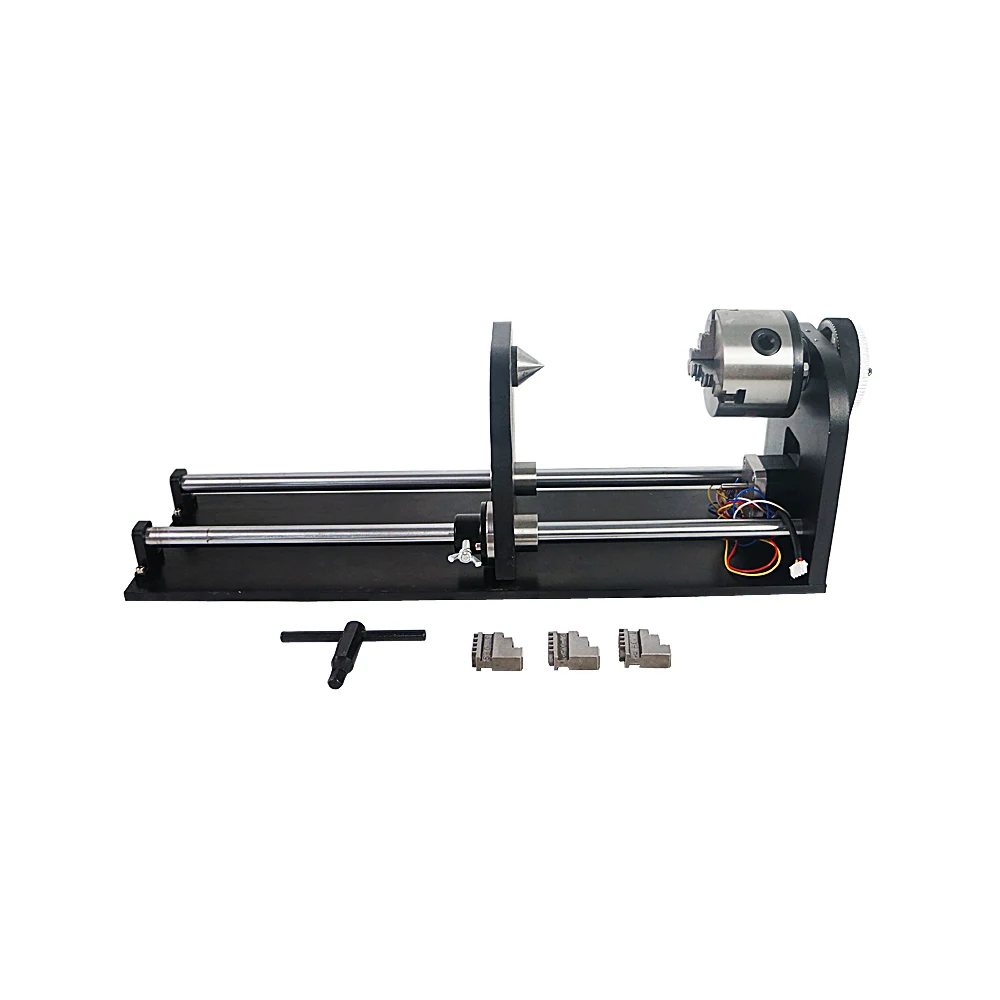4th Rotary Axis for Laser Engraving Cutting Machine 50W 60W 80W 100W Cutter Engraver 6040 6090 1060 above model use 80MM diamete |