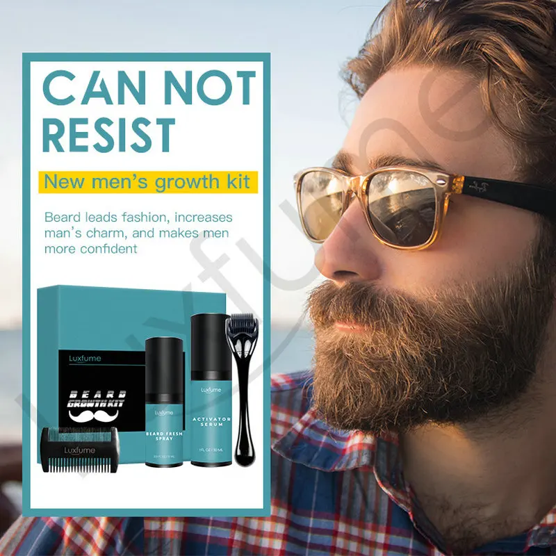 

Beard Growth Kit Beard Spray Beard Growth Essence Nourishing Beard Care Kit