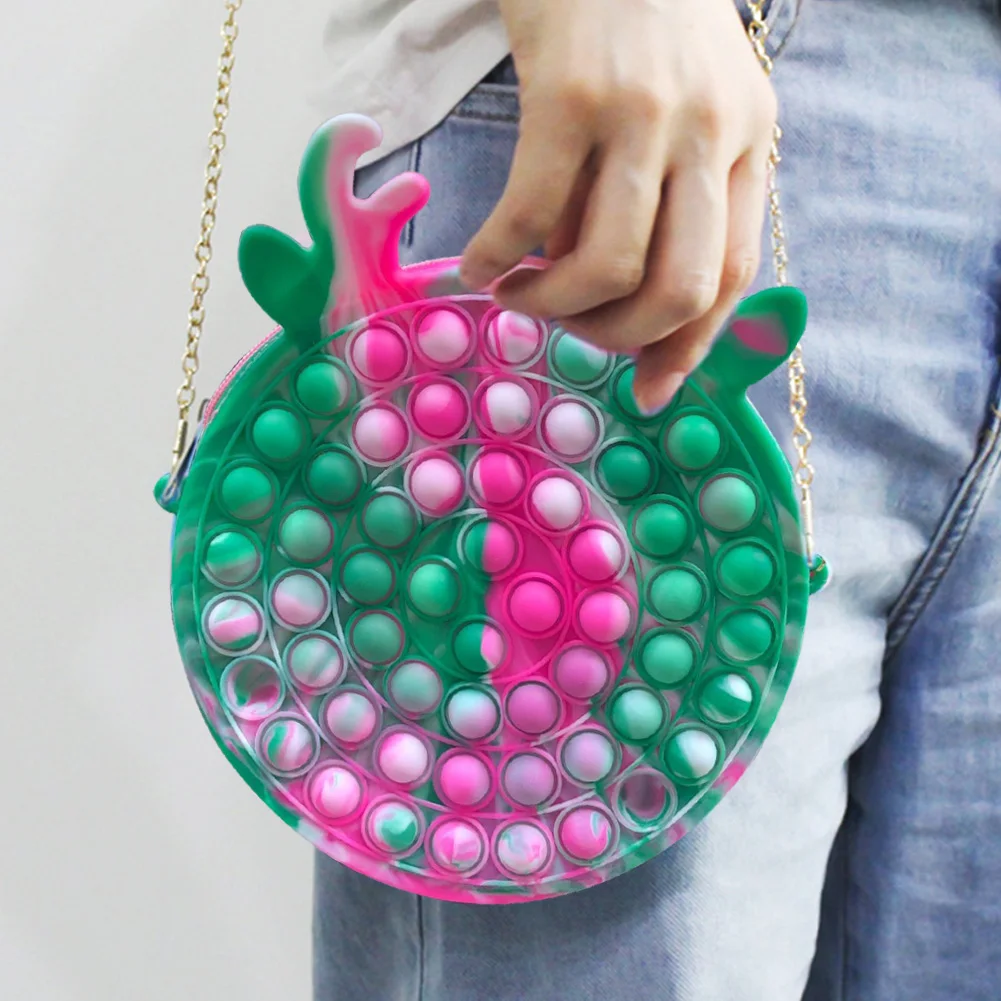 

Новинка сумка игрушки-антистресс Stresstoy Радужный Пузырь диммер антистресс сенсорная игрушка рюкзак для макияжа сумка через плечо для девоче...