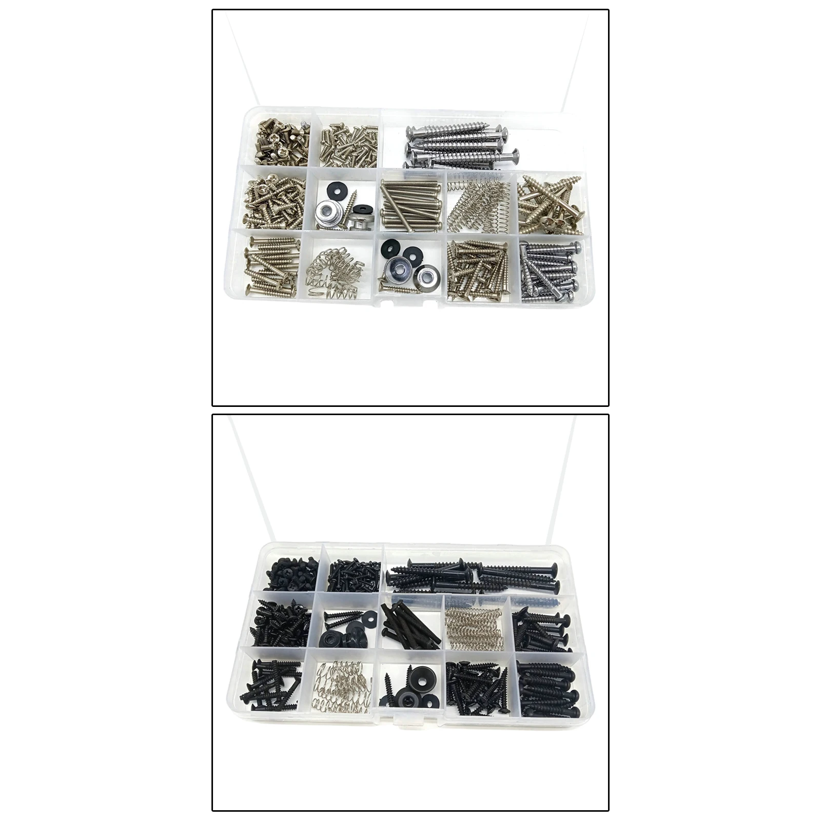 

Guitar Screws Kit with Springs with Acrylic Storage Box Guitar Hardware Parts-Kit for ,Switch,Neck Plate DIY Project