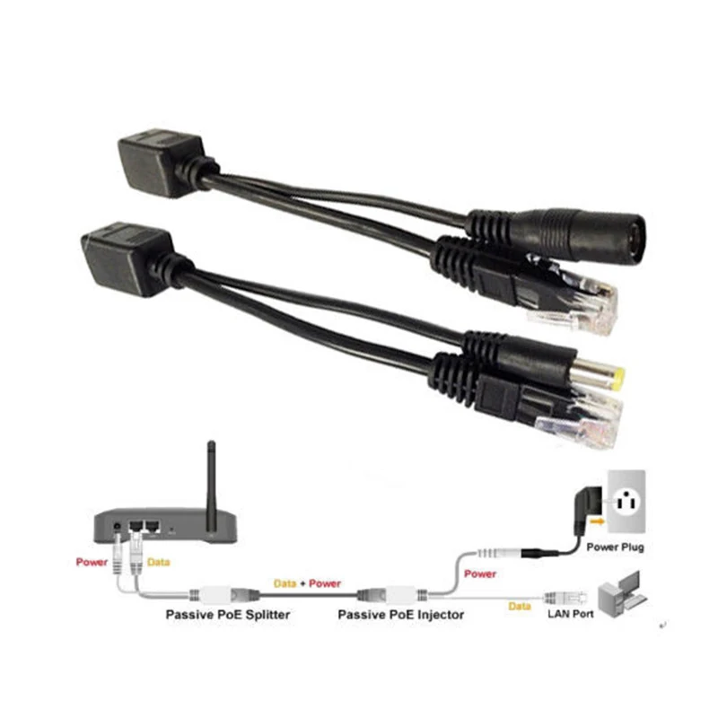 5 пар питания по Ethernet Пассивный POE сплиттер инжектор Кабель адаптер Комплект
