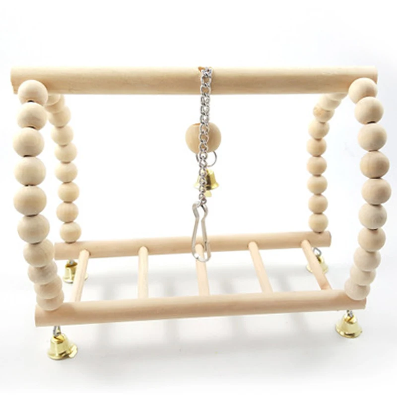 

8Pcs Parrot Toys Wood Birds Standing Chewing Rack Toys Bead Ball Parrot Swing Toy Bird Toys Pet Supplies