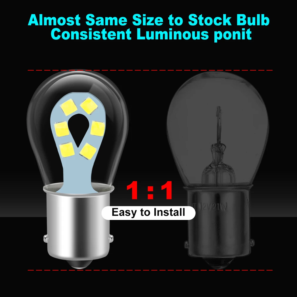 2 шт. Автомобильные светодиодные лампы 1156 BA15S P21W BAU15S PY21W 1157 BA15D BAY15D P21/5W R5W R10W 12 В |