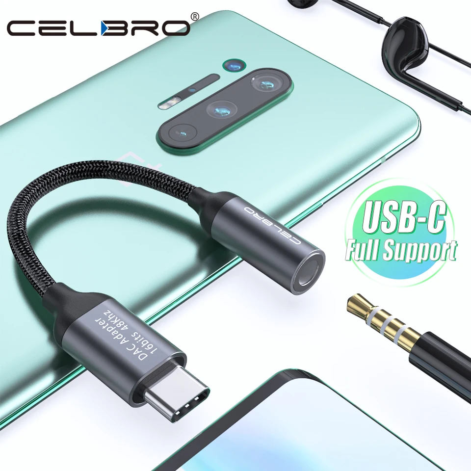 Переходник с USB Type C на 3 5 мм для наушников Aux аудиокабель Xiaomi Mi 10 9 Oneplus 8 Samsung Note 20 S20