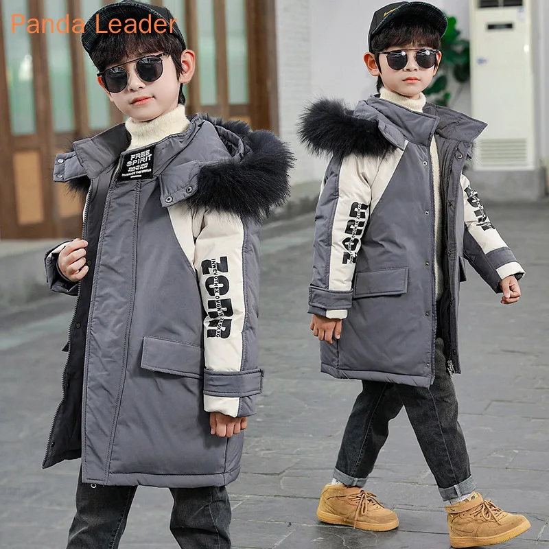 

Зимнее пальто для мальчиков-30, Детская Толстая парка, хлопковое пальто с капюшоном для мальчиков-подростков, длинная верхняя одежда, детска...