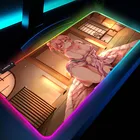 Коврик для мыши со светодиодным Rgb-подсветкой, соблазнительный сексуальный коврик для мыши Коврик для мыши с грудью, игровой коврик для мыши, расширенный геймерский декоративный светодиодный Rgb коврик в стиле аниме