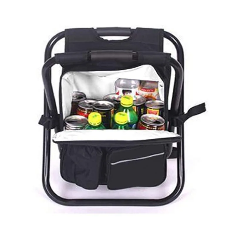 folding camping fishing chair stool backpack insulated cooler bag backpack chair hiking seat table bag soft sided cooler chair free global shipping