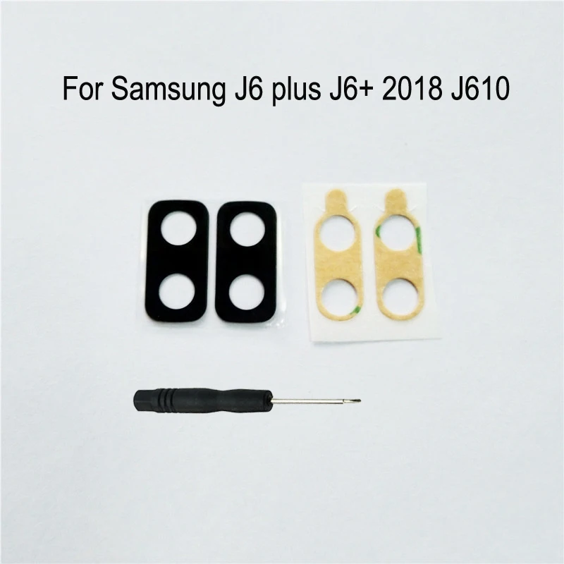 

For Samsung Galaxy J6 Plus J6+ 2018 J610 J610F J610FN J610G Phone Housing Frame New Rear Back Camera Glass Lens Cover + Tools