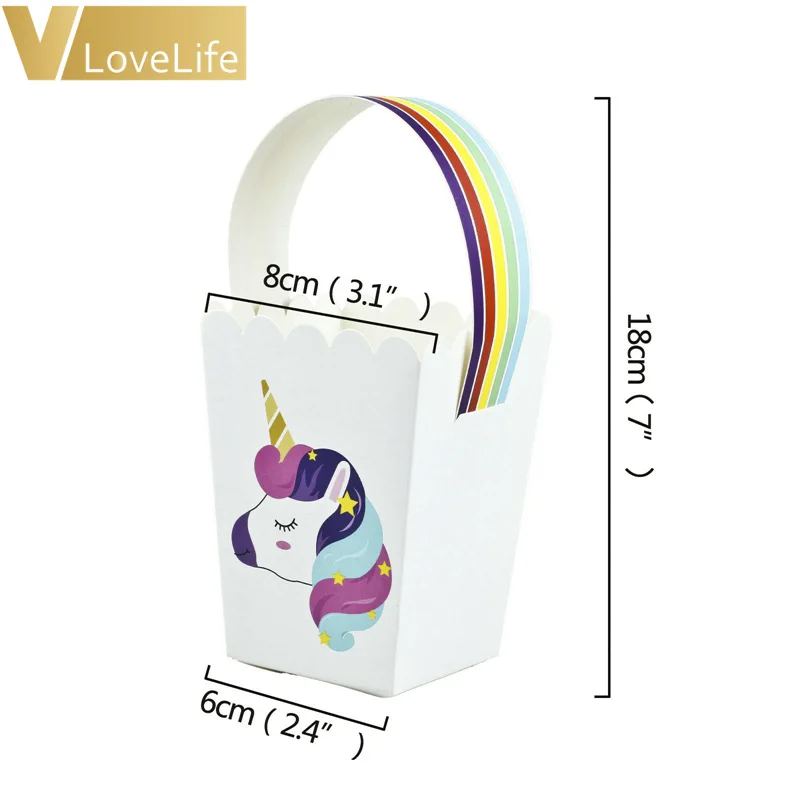 6 шт. бумажные подарочные пакеты в виде единорога | Дом и сад