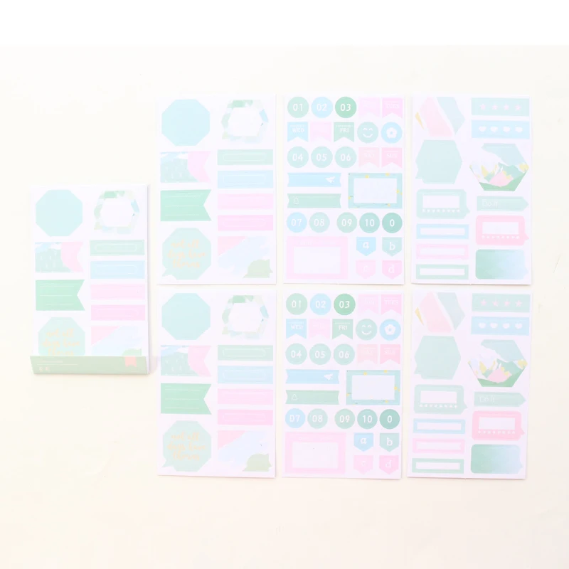 Милые акварельные украшения Domikee для школьников самодельные наклейки дневника