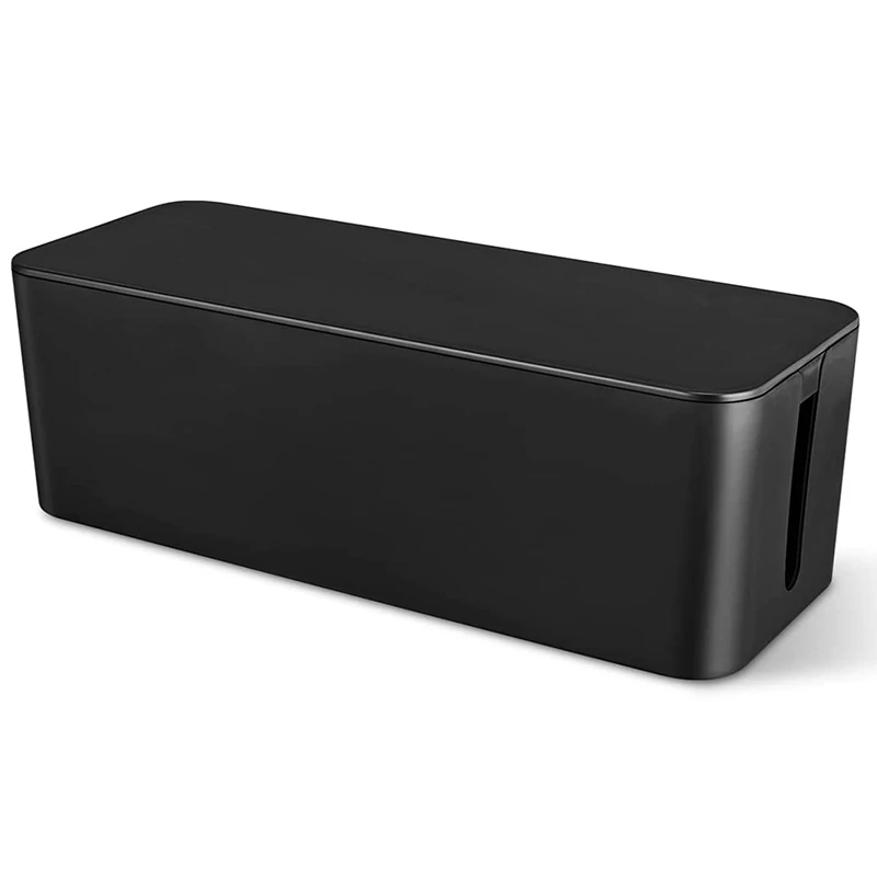 

Cable Management Box, Wire Storage Box, Used to Hide the Power Strip, Suitable for Home/Office (Black)
