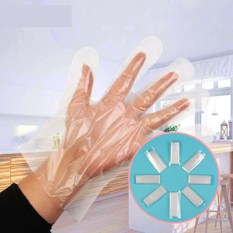 

1000/2000pcs Disposable Gloves One-off Plastic Gloves Restaurant BBQ Transparent Eco-friendly PE Gloves Kitchen Garden Accessory