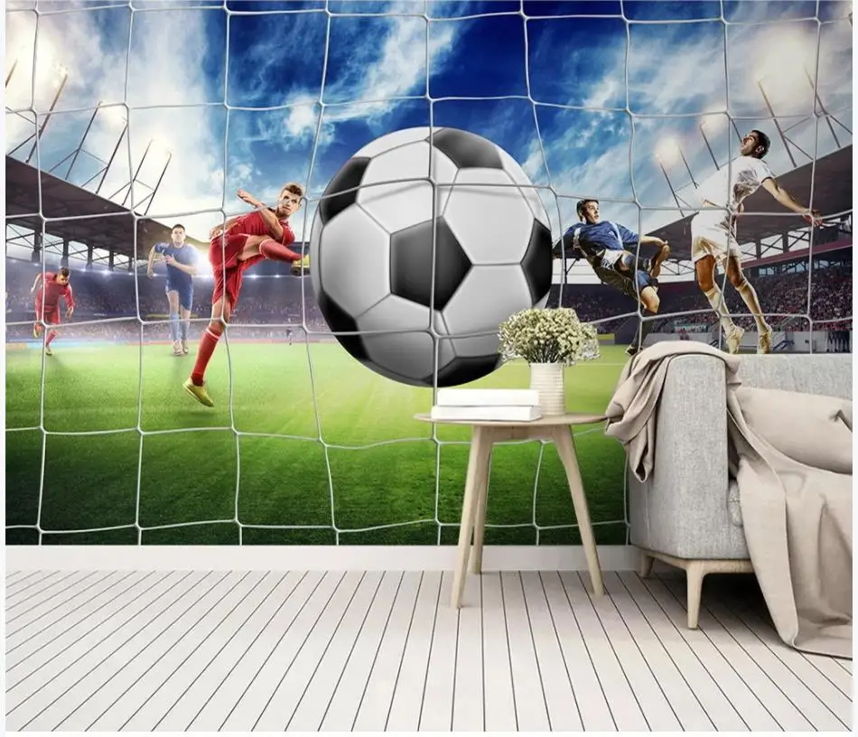 3D стены Бумага чемпионата мира по футболу 3d футбол задний фон стадион настенные